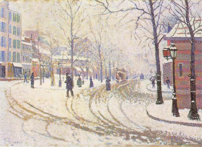 Paul Signac Le boulevard de Clichy, la neige oil painting picture